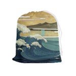 Sea Asia Waves Japanese Art The Great Wave Off Kanagawa Drawstring Pouch (XL)