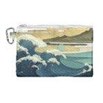 Sea Asia Waves Japanese Art The Great Wave Off Kanagawa Canvas Cosmetic Bag (Large)
