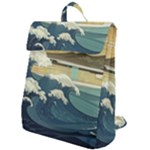 Sea Asia Waves Japanese Art The Great Wave Off Kanagawa Flap Top Backpack