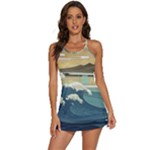 Sea Asia Waves Japanese Art The Great Wave Off Kanagawa 2-in-1 Flare Activity Dress