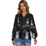 Photography Of Buildings New York City  Nyc Skyline Women s Long Sleeve Button Up Shirt