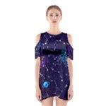 Realistic Night Sky With Constellations Shoulder Cutout One Piece Dress