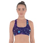 Realistic Night Sky With Constellations Cross Back Sports Bra