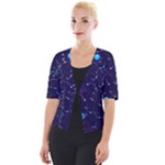 Realistic Night Sky With Constellations Cropped Button Cardigan