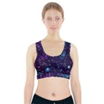 Realistic Night Sky With Constellations Sports Bra With Pocket