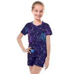 Realistic Night Sky With Constellations Kids  Mesh T-Shirt and Shorts Set