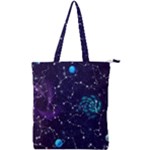 Realistic Night Sky With Constellations Double Zip Up Tote Bag