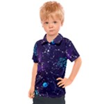 Realistic Night Sky With Constellations Kids  Polo T-Shirt