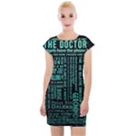 Tardis Doctor Who Technology Number Communication Cap Sleeve Bodycon Dress