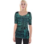 Tardis Doctor Who Technology Number Communication Wide Neckline T-Shirt