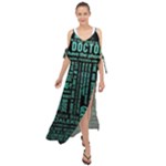 Tardis Doctor Who Technology Number Communication Maxi Chiffon Cover Up Dress