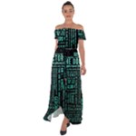Tardis Doctor Who Technology Number Communication Off Shoulder Open Front Chiffon Dress