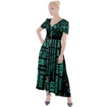 Tardis Doctor Who Technology Number Communication Button Up Short Sleeve Maxi Dress