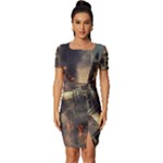 Braunschweig City Lower Saxony Fitted Knot Split End Bodycon Dress