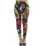 Seamless Pizza Slice Pattern Illustration Great Pizzeria Background Lightweight Velour Leggings