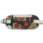 Seamless Pizza Slice Pattern Illustration Great Pizzeria Background Rounded Waist Pouch