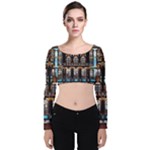 Catherine Spalace St Petersburg Velvet Long Sleeve Crop Top