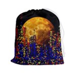 Skyline Frankfurt Abstract Moon Drawstring Pouch (2XL)