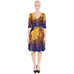 Skyline Frankfurt Abstract Moon Wrap Up Cocktail Dress