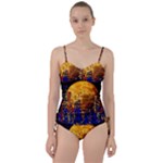 Skyline Frankfurt Abstract Moon Sweetheart Tankini Set