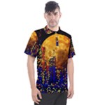 Skyline Frankfurt Abstract Moon Men s Polo T-Shirt