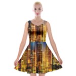 Skyline Light Rays Gloss Upgrade Velvet Skater Dress