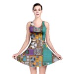 Pattern Design Art Techno  Dj Music Retro Music Device Reversible Skater Dress