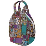 Pattern Design Art Techno  Dj Music Retro Music Device Travel Backpack