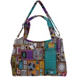 Pattern Design Art Techno  Dj Music Retro Music Device Double Compartment Shoulder Bag