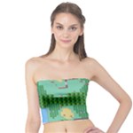 Green Retro Games Pattern Tube Top