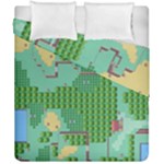 Green Retro Games Pattern Duvet Cover Double Side (California King Size)
