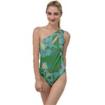 Green Retro Games Pattern To One Side Swimsuit