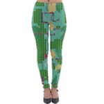 Green Retro Games Pattern Lightweight Velour Leggings