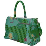 Green Retro Games Pattern Duffel Travel Bag