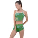 Green Retro Games Pattern Summer Cropped Co-Ord Set