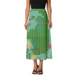 Green Retro Games Pattern Classic Midi Chiffon Skirt