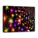 Star Colorful Christmas Xmas Abstract Canvas 14  x 11  (Stretched)