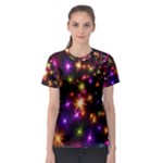 Star Colorful Christmas Xmas Abstract Women s Sport Mesh T-Shirt