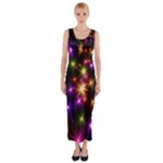 Star Colorful Christmas Xmas Abstract Fitted Maxi Dress