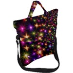 Star Colorful Christmas Xmas Abstract Fold Over Handle Tote Bag