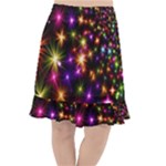 Star Colorful Christmas Xmas Abstract Fishtail Chiffon Skirt