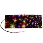 Star Colorful Christmas Xmas Abstract Roll Up Canvas Pencil Holder (S)