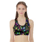 Star Colorful Christmas Abstract Sports Bra with Border