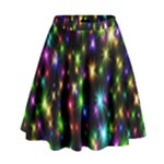 Star Colorful Christmas Abstract High Waist Skirt
