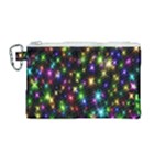 Star Colorful Christmas Abstract Canvas Cosmetic Bag (Medium)