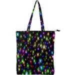Star Colorful Christmas Abstract Double Zip Up Tote Bag