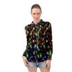 Star Colorful Christmas Abstract Long Sleeve Chiffon Shirt