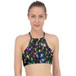 Star Colorful Christmas Abstract Halter Bikini Top