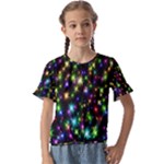 Star Colorful Christmas Abstract Kids  Cuff Sleeve Scrunch Bottom T-Shirt