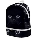 Black Cat Face Zip Bottom Backpack